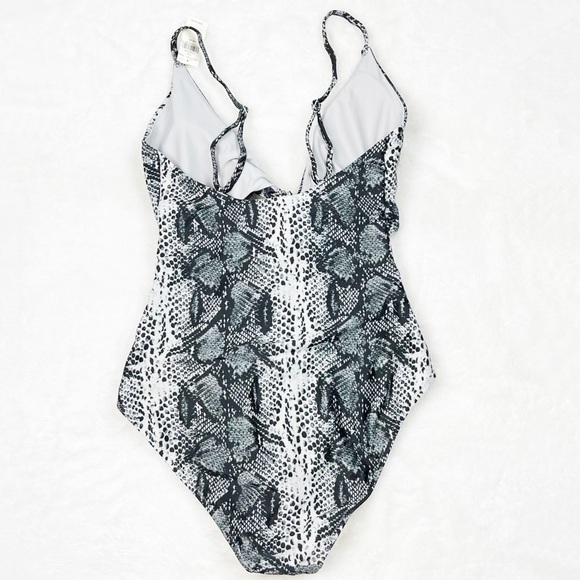 NWT Aerie Snakeskin Print Wrap Full Coverage One Piece Swimsuit - Picture 8 of 9